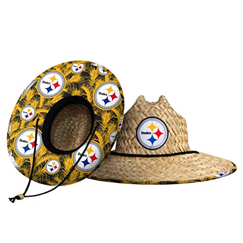 Image of NFL Team Logo Americana Floral Lifeguard Beach Straw Sun Hat