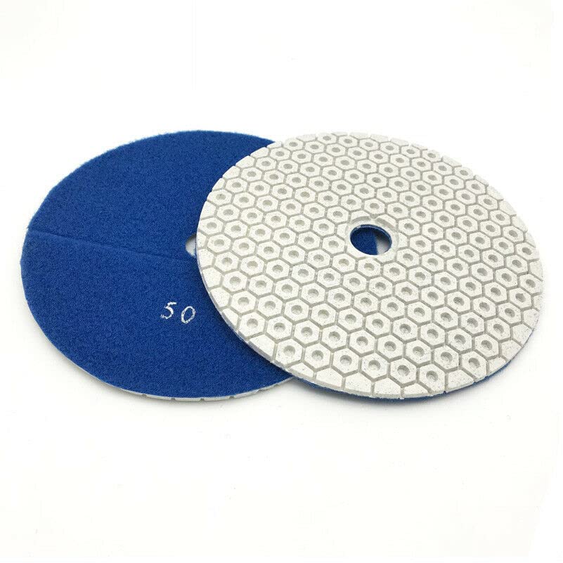 7" Diamond 5-Step Polishing Pads (5 Pads Total) – Wet/Dry Granite Marble Quartz Concrete Stone Polishing Kit – High Gloss Finish, Fast Cutting, Long Life 7-INCH Pads