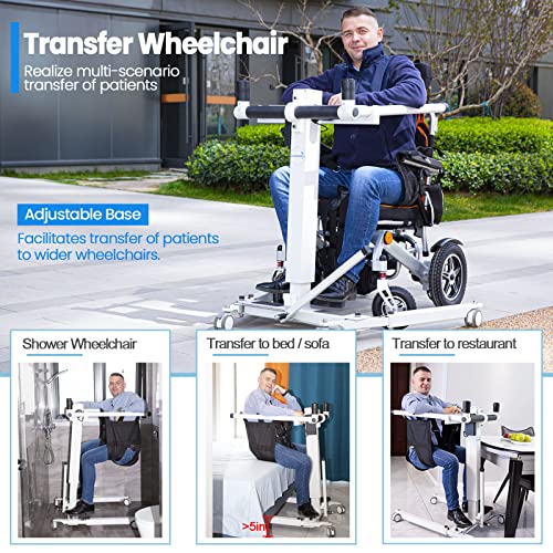 Patient Lift Transfer Chair,Portable Electric Patient Lift for Home,Folding Patient Lift for Car, Wheelchair Lift Aid Lift Chairs,Transfer Chairs for Seniors/Handicap-Max Load 290lb