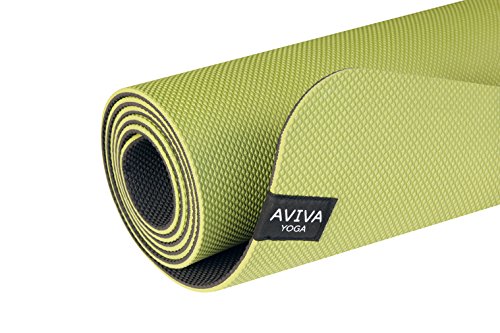 Aviva Yoga Premium Quality, Eco-Friendly & Reversible Foam Yoga Mat (72" Long X 24" Wide X 1/5" (5Mm) Thick, Green & Black) (784672600057)