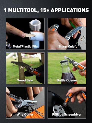 Image of Multitool Pliers, Foldable 14-in-1 Multi Tool Gift for Dad, Father, Husband | Small Pocket Knife Multitool, Mini Utility knife, Folding Pliers with Sheath, EDC Multitool Knife, Self-Locking Design