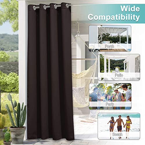 image for NICETOWN Outdoor Curtainch for Patio Waterproof 84 inch Wide, Thermal 