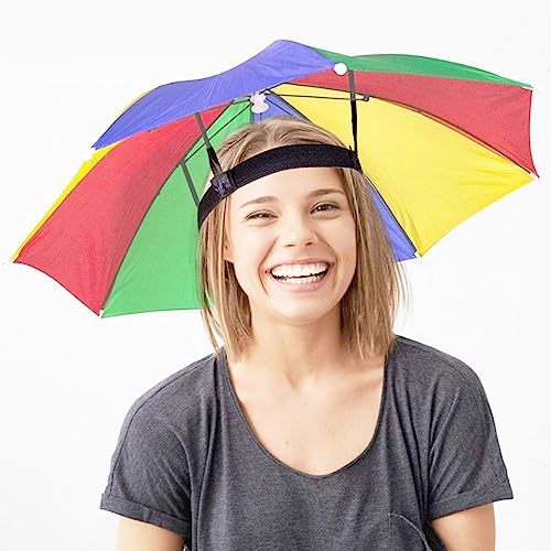 VANILLAFUDGE Umbrella Hat RainProof Unisex Simple Fashion Folding Windproof Adjustable Casual