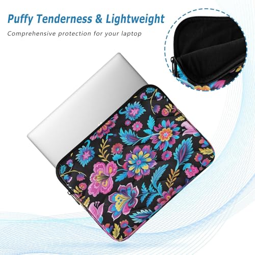 Funda para portátil 13-14 pulgadas con diseño floral impermeable miniatura 5