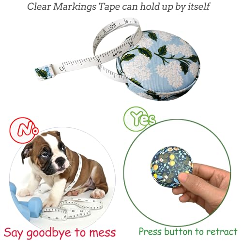 Waistmeup WAISTMEUP-1 Tape Measure Measuring Tape For Body Tailor Cloth Fabric Sewing Knitting Craft Weight Loss Measurements Retractable 60-Inch 1.5 Meter Push Button Dual Sided Tape Measure thumb #7