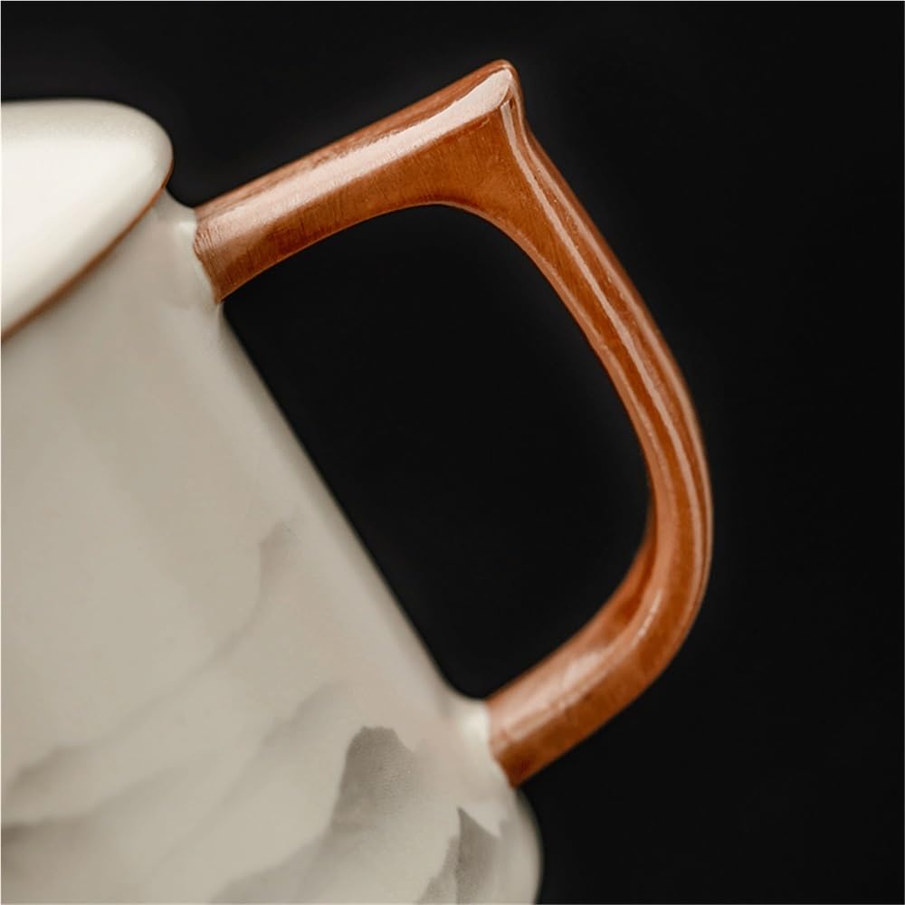 Kaffeetasse Keramikbecher mit Deckel, Fassungsvermögen 11,5 oz, Elegantes Kaffeebecher-Set, 1 Stück, for den Heimgebrauch oder for Aufbrühen von Tee for Senioren