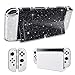 DLseego Case pour Nintendo Switch OLED Modèle 2021,Coque de Protection à Paillettes pour Switch OLED Console, Transparente