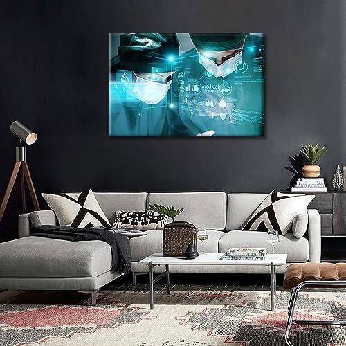 Image of Surgery and Medical Canvas Wall Art Laboratory Research Concept Wall Art Nosocomium 1 Panels Young Scientist Wall Pictures Giclee Wooden Framed Gallery-Wrapped Ready to Hang (24 inch Wx36 H)