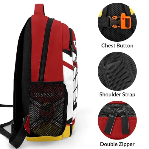 Red Gold Volleyball Shoulders Bag Backpacks Casual Daypacks for Women Men Sports Party4
