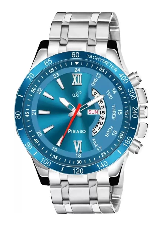 PIRASO New Look Blue Dial Day & Date Working Display Watch for Men Analog Watch - for Men (B0C9Q68SHR) Amazon Price History, Amazon Price Tracker