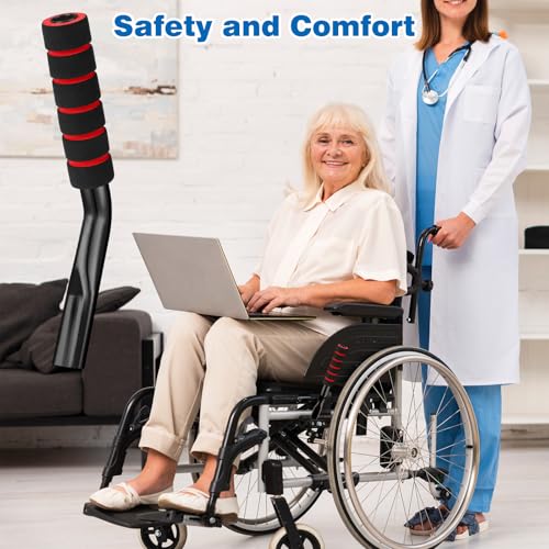 Image of Wheelchair Brake Extenders, 5 Inch Anti-Slip Brake Extension Handles Replacement for Wheelchair Wheel Lock Grips, Transport Chair, Power Chair Accessories (Black)
