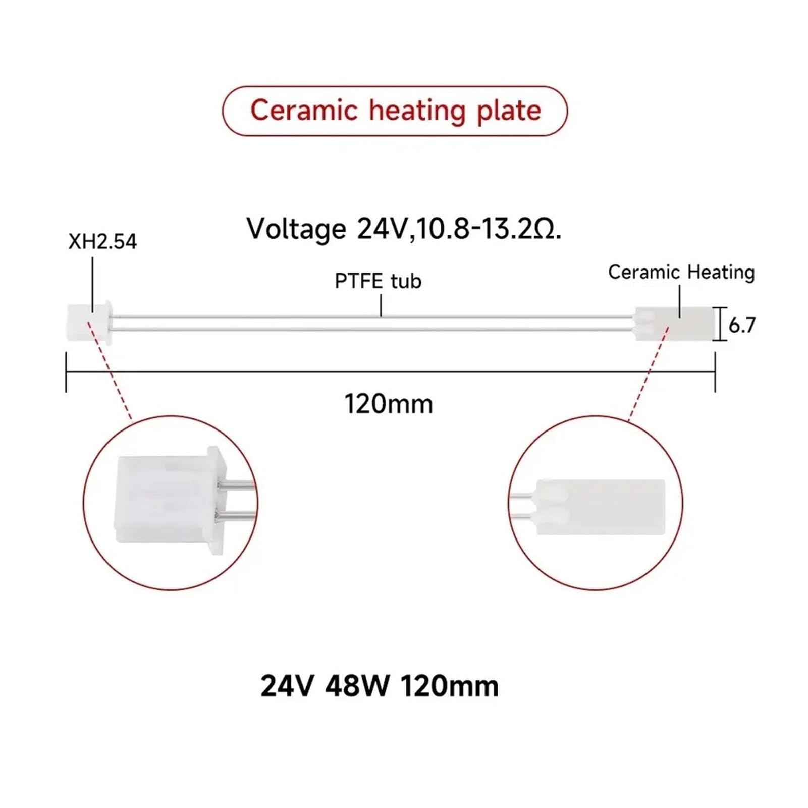 Termistor P1p P1s/x1 X1c tubo calefactor cartucho de tinta cerámico calentador de extremo caliente impresora 3D(For x1 x1c (3pcs))