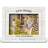 FONDCANYON New Home Memories Housewarming Picture Frame, First Home Gifts (5x7 Inch Photo) (Color-2)
