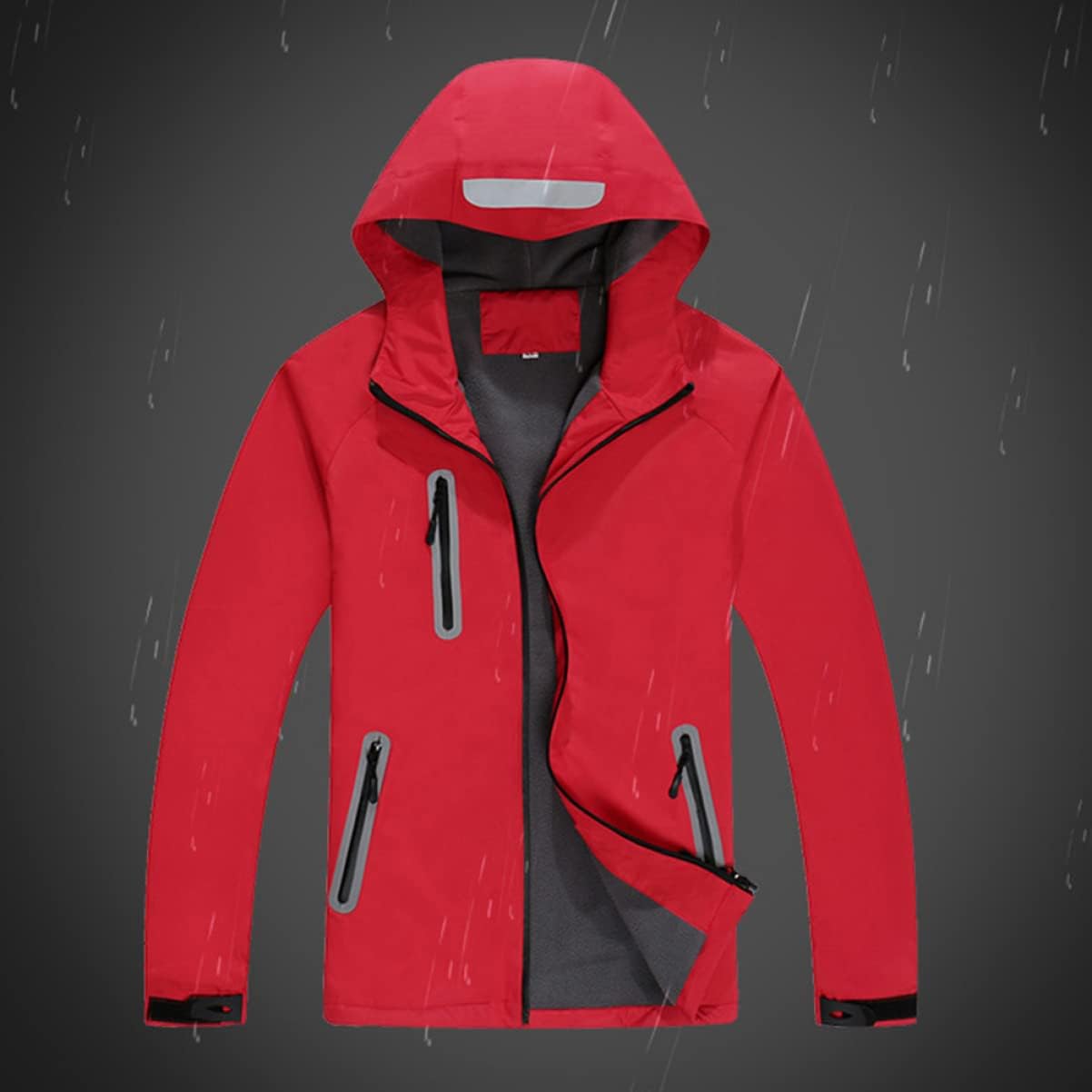 Mountaineering Jacket Hood Lightweight Insulated Outdoor Coat for Hiking and Skiing Windproof Fleece Lined Design