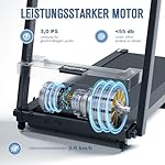 Laufband für Zuhause, Laufband klappbar bis 6 km/h, mit LED-Anzeige, max. 150kg, 3HP kompakte Walking Pad für Zuhause und Büro, Keine Installation – Bild 2