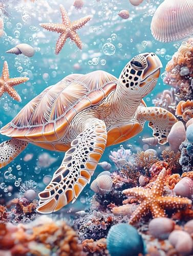 Diamond Painting tortue animal avec strass cristal brillants