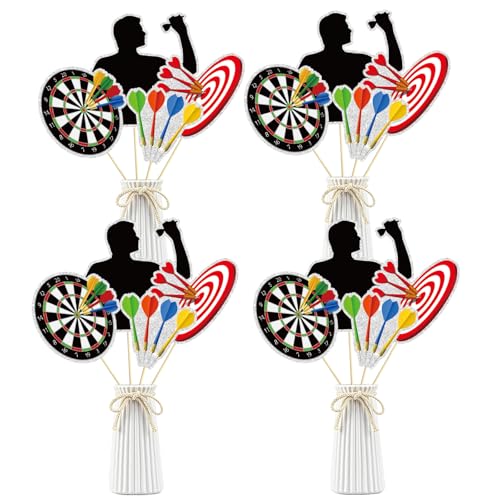 Image of Set of 16,Darts Theme Centerpiece Sticks,Target Dart Table Toppers,Gun Shooting Crosshairs Party Decoration Supplies, Birthday Decoration.