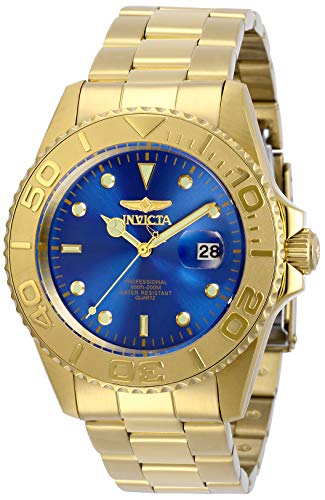 Invicta Men's Pro Diver Quartz Watch with Stainless Steel Strap, Gold, 22 (Model: 29947)