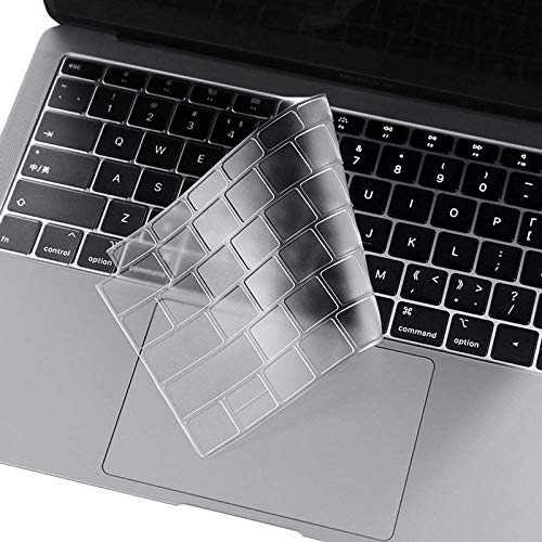 MXVOLT ultra thin keyboard cover protector soft TPU skin compatible for macbook air 13 inch (with retina display and touch ID,2018 newest release model A1932), clear