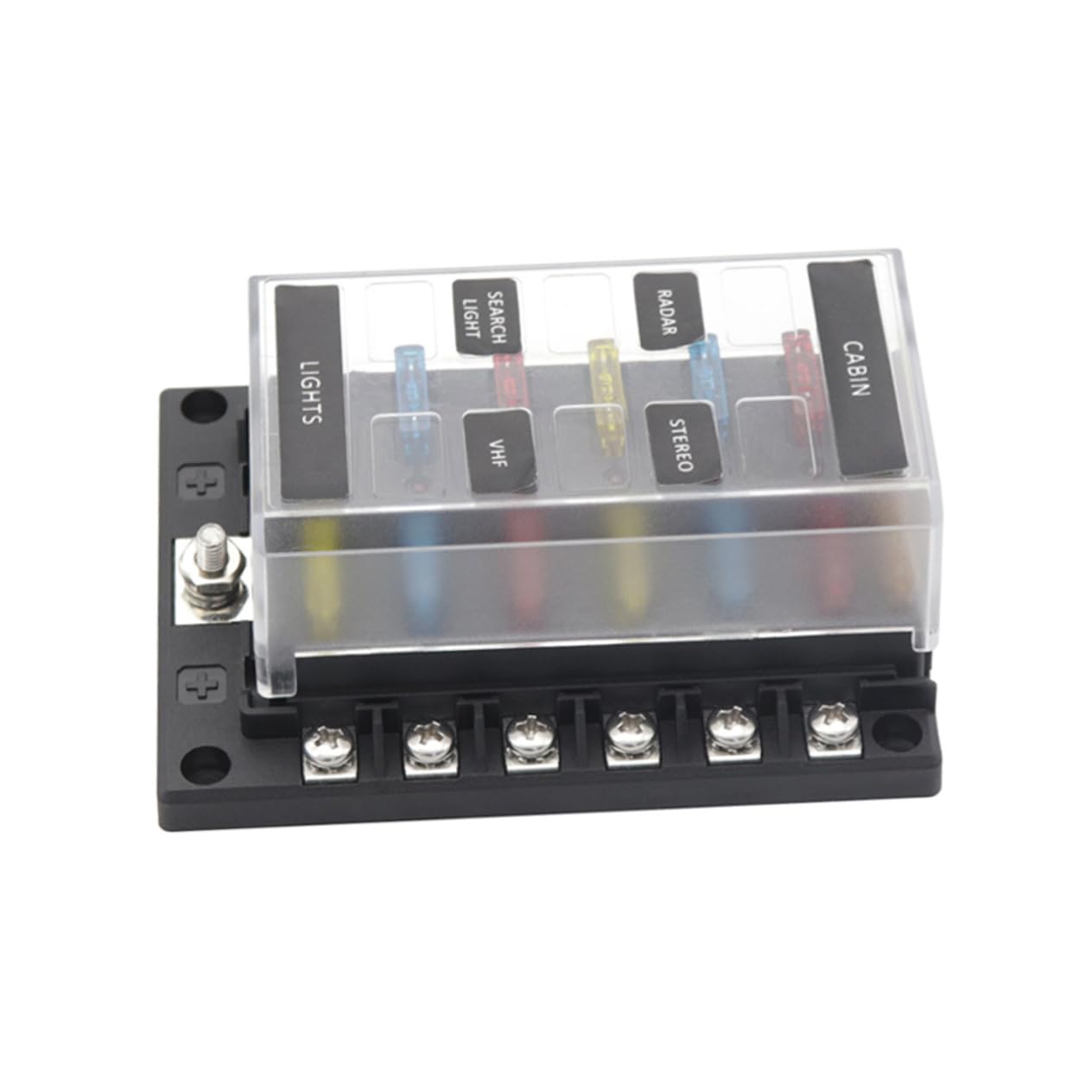 1set Vie Porta Fusibili Per Auto Scatola Fusibili Trasparente Con Led e Stickers Per Identificazione Organizzatore Per Camper Yacht e Veicoli Marini