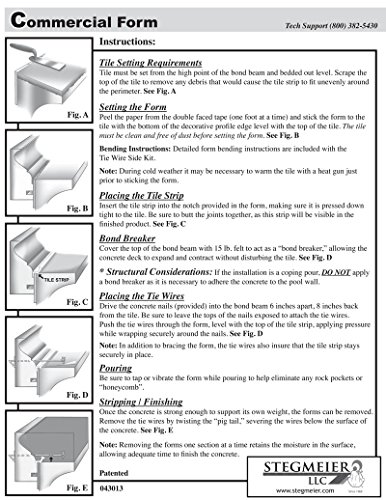 Stegmeier Gunite Pool Coping Forms Commercial (White Tile Strip)