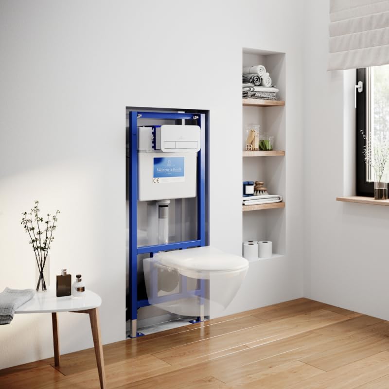 Pack WC sans bride VILLEROY ET BOCH Subway 2.0 avec abattant frein de chute + bâti Viconnect PRO + plaque blanche