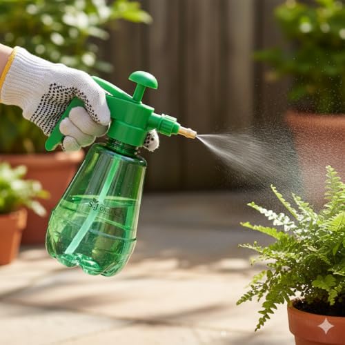 Image of SJ Organics Hand Pressure Garden Sprayer Pump | 1.5 Litre Capacity | Adjustable Brass Nozzle (Jet & Mist) | Manual Sprayer for Plants, Gardening, Cleaning & Pest Control (Multicolor)