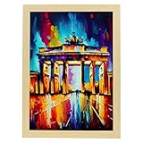 Nacnic Poster Brandenburger Tor im Ölgemälde Stil. 