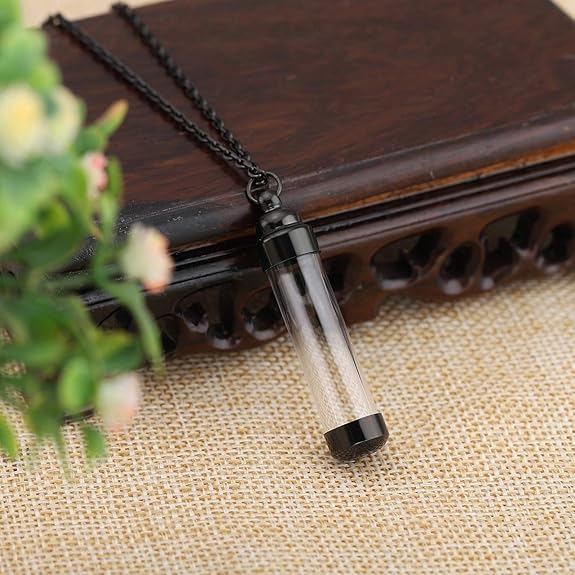 Flacon cylindre commémoratif et collier de cendres pour animaux - 6