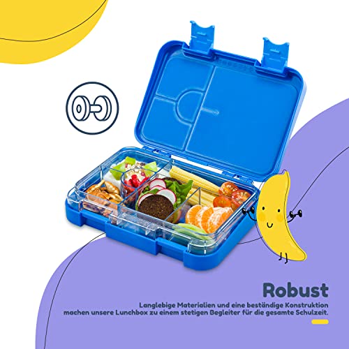 schmatzfatz Junior Brotdose Kinder mit Fächern| BPA Frei Lunchbox Kinder| Bento Box Kinder | Brotbox| Snackbox | Perfekt… – Bild 7