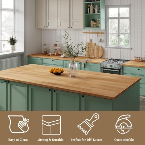 Tabla para cortar de madera maciza de abedul 72x25 in miniatura 7
