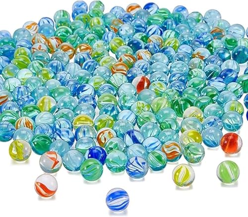 Neel Saanjh Cats Eye Glass Marbles Set Assorted Colour Classic Toy Marbles for Kids 6+ Indoor & Outdoor Games Party Favours Arts Crafts Vase Fillers & Creative Play (100 Pcs)
