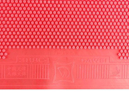 DAWEI 388C-1 Good for Forehand-Attack Medium Pips-Out Table Tennis PingPong Rubber with Sponge (red 1.0mm-1.2mm)