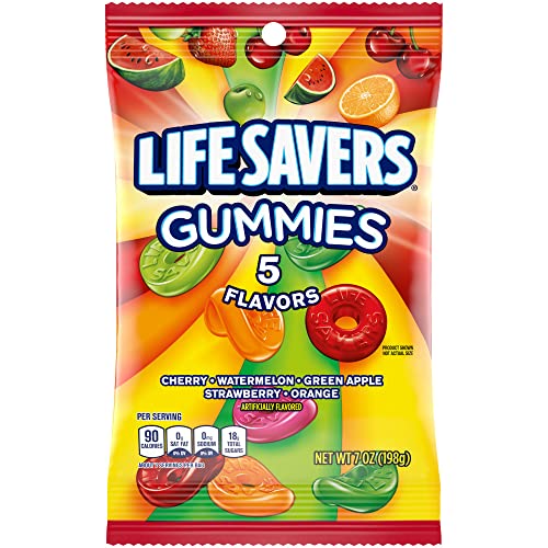 LIFE SAVERS 5 Flavors Gummies Candy Bag, 7 ounce (Pack of 12) - image 2