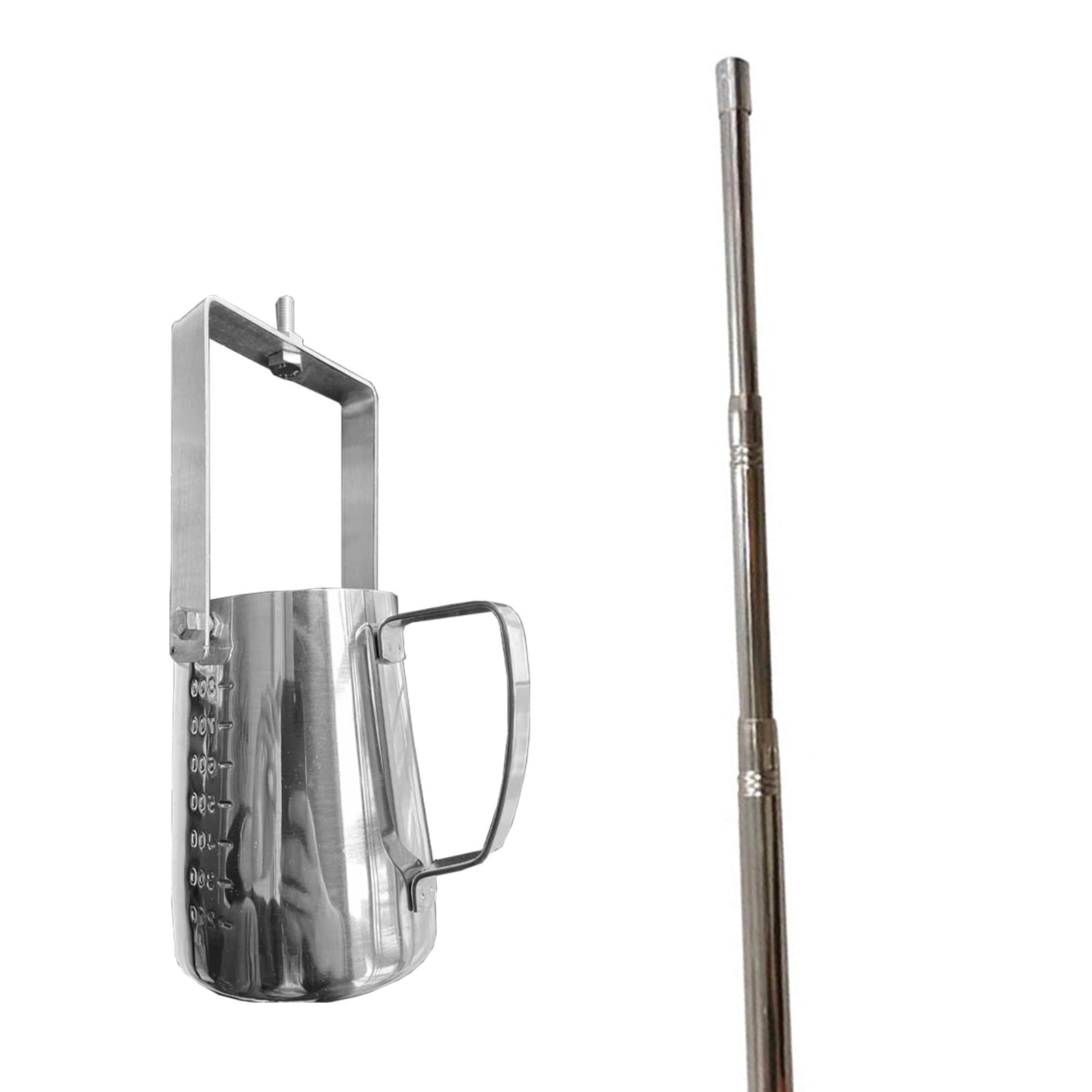 ERRULAN Telescopic Water Sampler Stainless Steel, Ultra Light Rod Pendulum Beaker Sampler Ladle, Liquid Sampling Pole for Environmental Monitoring, Water Quali(1000ml,1.49-7m/4.9-23.0ft)