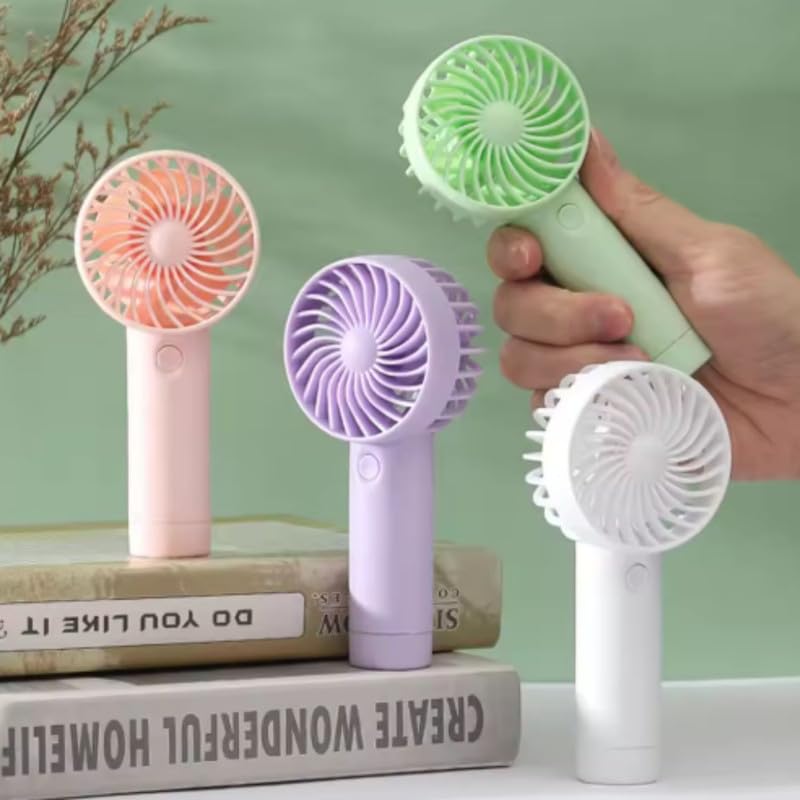 Image of Desidiya Portable Handheld Mini Fan - USB /Battery Rechargeable, High-Speed Cooling for Travel, Office & Outdoor Use | Purple | Personal Fan, Mini USB Fan