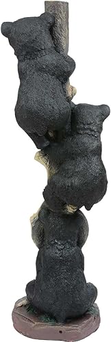 Miniatura 4 de Decoración de bosque negro, escultura de tres osos en un árbol, decoración rústica de oso para cabaña, cabaña, cabaña, 45.5 x 14 x 12 pulgadas