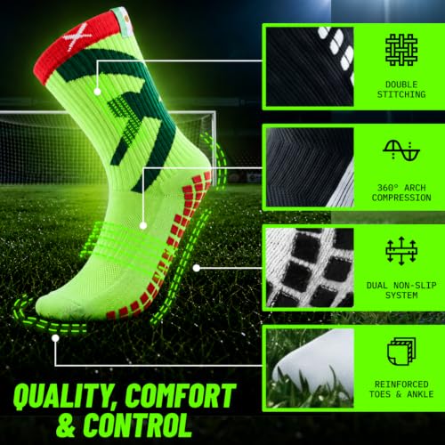 Image of Lux Dual Grip Soccer Socks for Men & Women - DualGrip Engineered for Performance & Comfort - Anti-Slip Grip Socks for Soccer