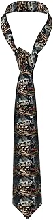 Steam Locomotive Train Business Tie For Men Classic Formal Necktie Versatile Dress Professional Settings