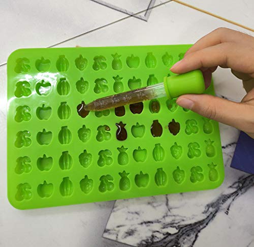 LEBERY Fruit Candy Mold, 66 Cavities Silicone Fruit Gummy Mold, Mini Chocolate Mold Gummy Pan Pineapple Grape Apple Banana Cherry Shape, Fruit Snack Mold Gelatin Tray for Fudge Jelly Praline Caramel - Thumbnail 7