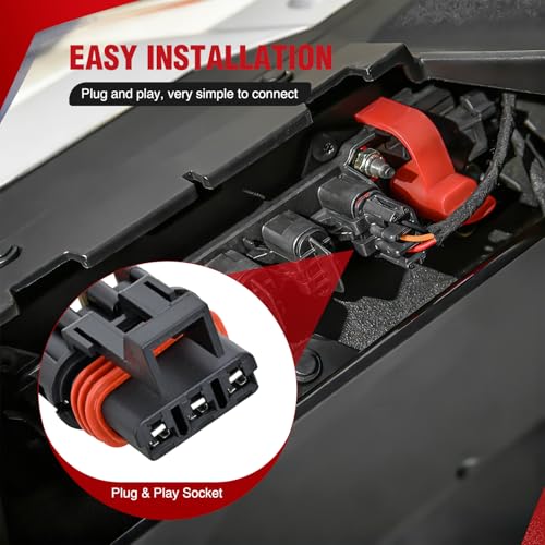Image of Nilight 16AWG LED Light Bar Wiring Harness Kit with Pulse Power Plug Connector 12V On Off 5Pin Rocker Switch Relay Fuse for Polaris RZR General Ranger Pulse Bus bar- 2 Leads Blue