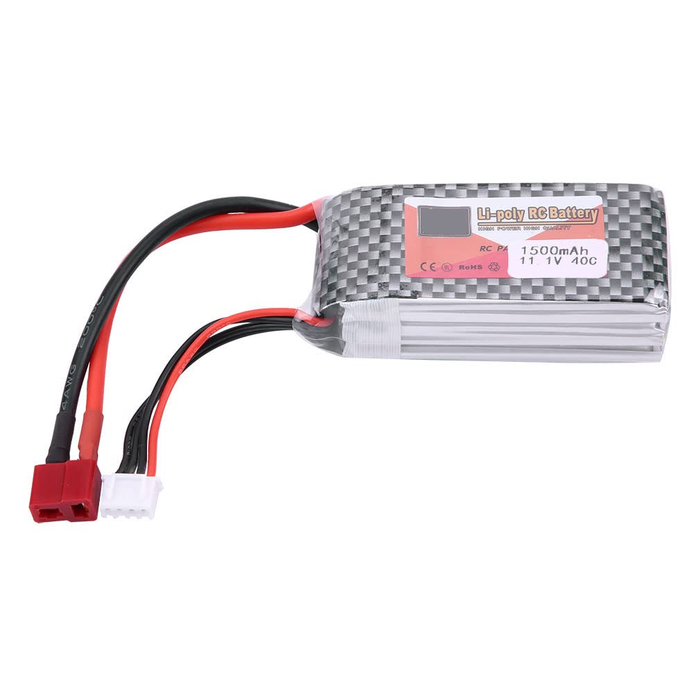 RiToEasysports RC LiPo Battery, 3S 11.1V 1300mAh 4500mAh 5500mAh Rechargeable LiPo Battery with T Plug RC Accessories (11.1V 1500mAh 40C T plug)