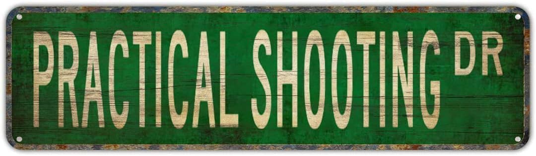 Practical Shooting Dr Street Sign Vintage Metal Tin Sign Bar Cafe Garage Cave Home Room Farmhouse Garden Patio Wall Decor 4x16 Inch
