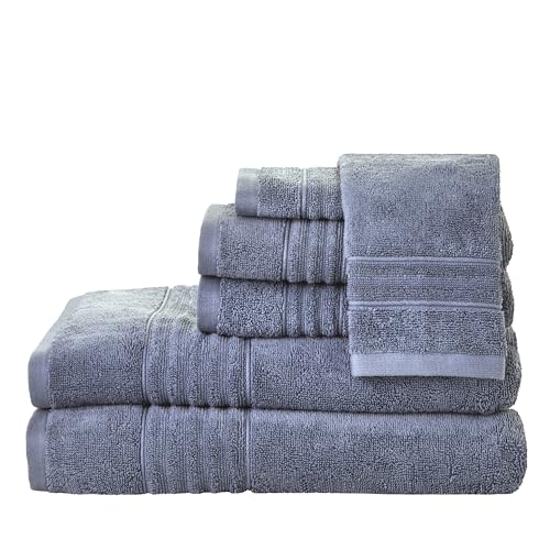 SKL Home Classic SoftTouch Cotton Premium 6-Piece Towel Set, Denim