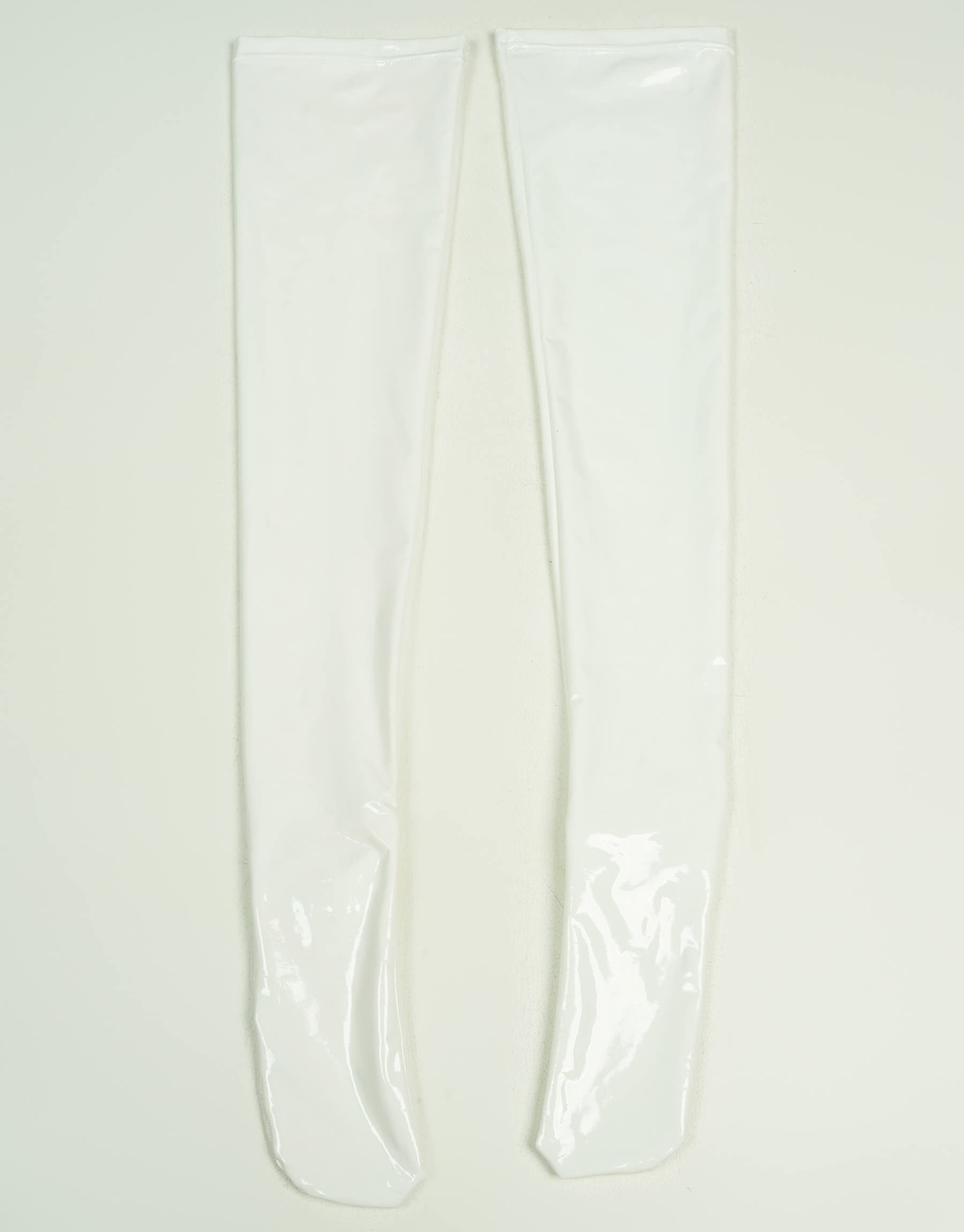 Mobbunny Thigh Stockings PU Leather Socks Thigh High Stockings Shiny Over Knee Long Boot Sock Accessory Pink White: One Size White