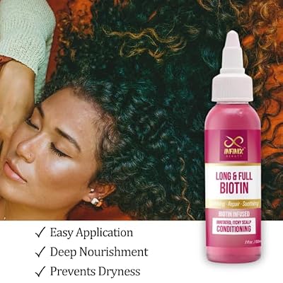 Biotin & Black Castor Oil Hair Growth Serum Nourishing Scalp Treatment Oil for Visibly Thicker, Fuller Hair Lightweight Leave-In Formula for Women & Men 2 fl oz Infinix Beauty