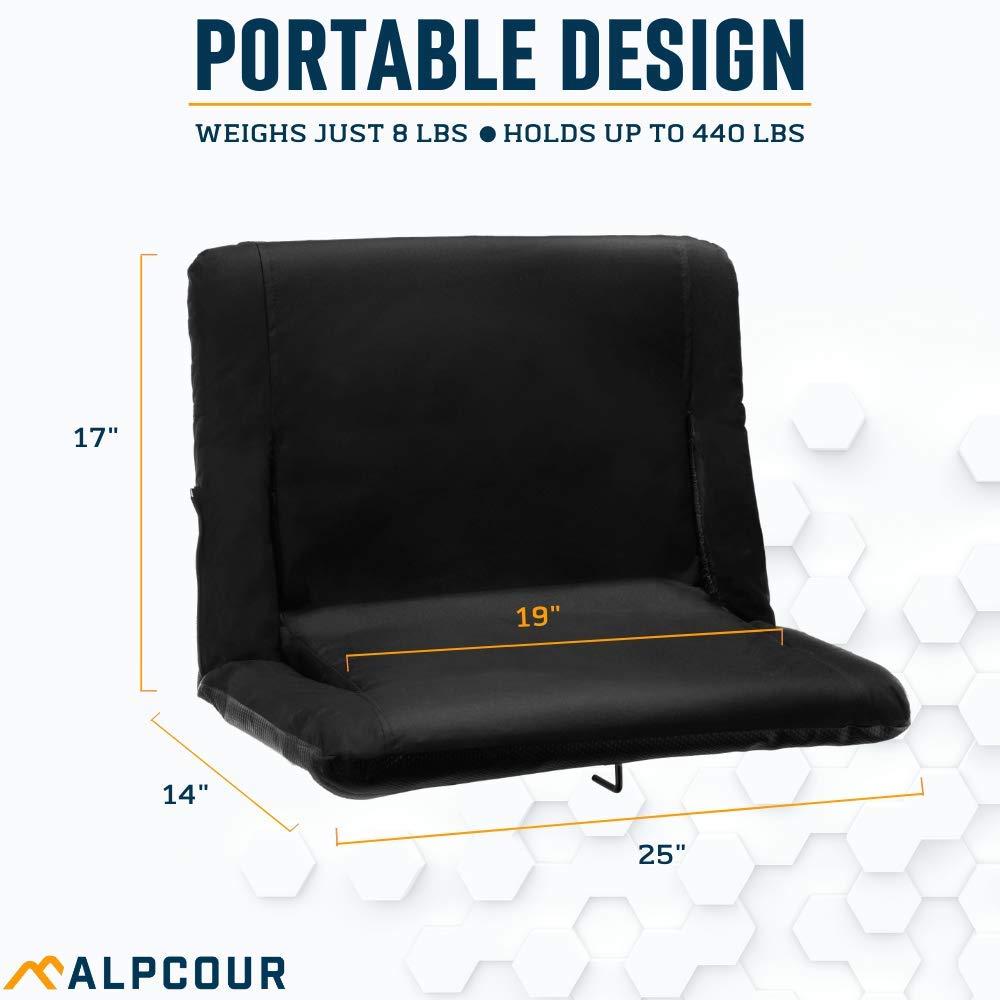 Alpcour Folding Stadium Seat 25inch Extra Wide Padded Adults Camping