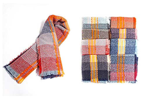 Tybiky Sciarpa da donna a quadretti, calda