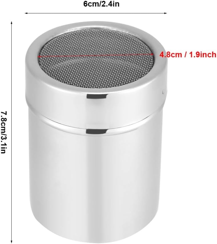 1.9inch Stainless Steel Kitchen Chocolate Shaker Fine Mesh Food Grade Design Powder Dispenser for Baking and Latte Art