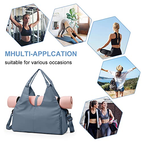 Aucuu Yoga Mat Bag, Sport Gym Bag Womens, Lightweight Yoga Bag With Yoga Strap, Large Gym Bag, Waterproof Yoga Bag With Shoes Compartment And Wet Pocket (Blue) #TOP6